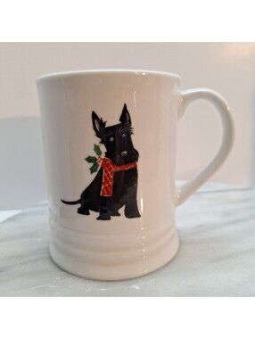 Scottie Dog Christmas Mug Fringe Studio Black Dog